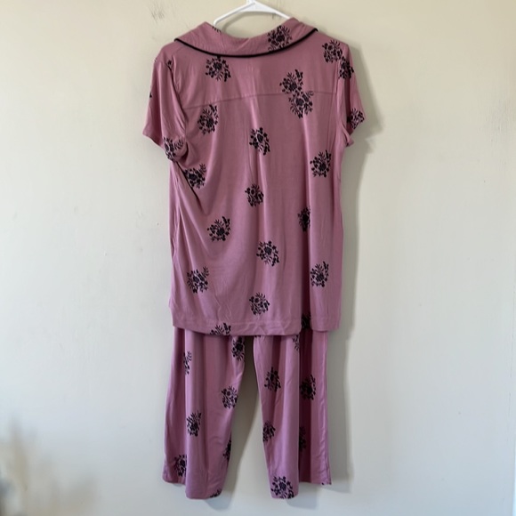 Soma Cool Nights Pajama Set in Peaceful Floral Pink FLAWED Sz Small - Picture 11 of 13